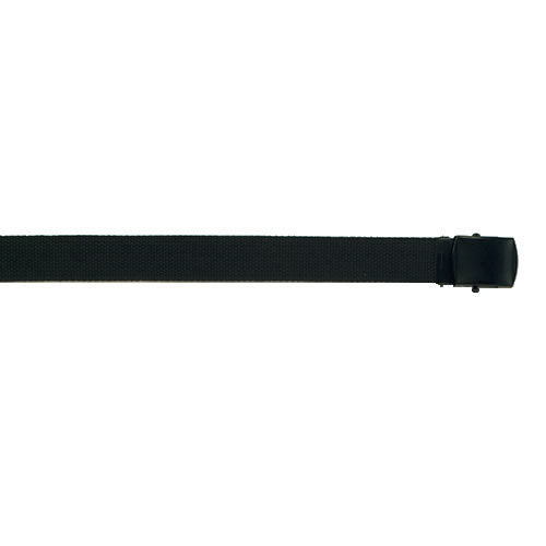 Cinturón negro de algodon con hebilla metálica negra, ancho 32 mm, talla 160