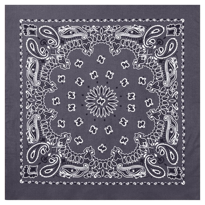 Pañuelo Jumbo Trainmen Western negro y azul 68x68 cm, pañuelo de cuatro puntas 100% algodón