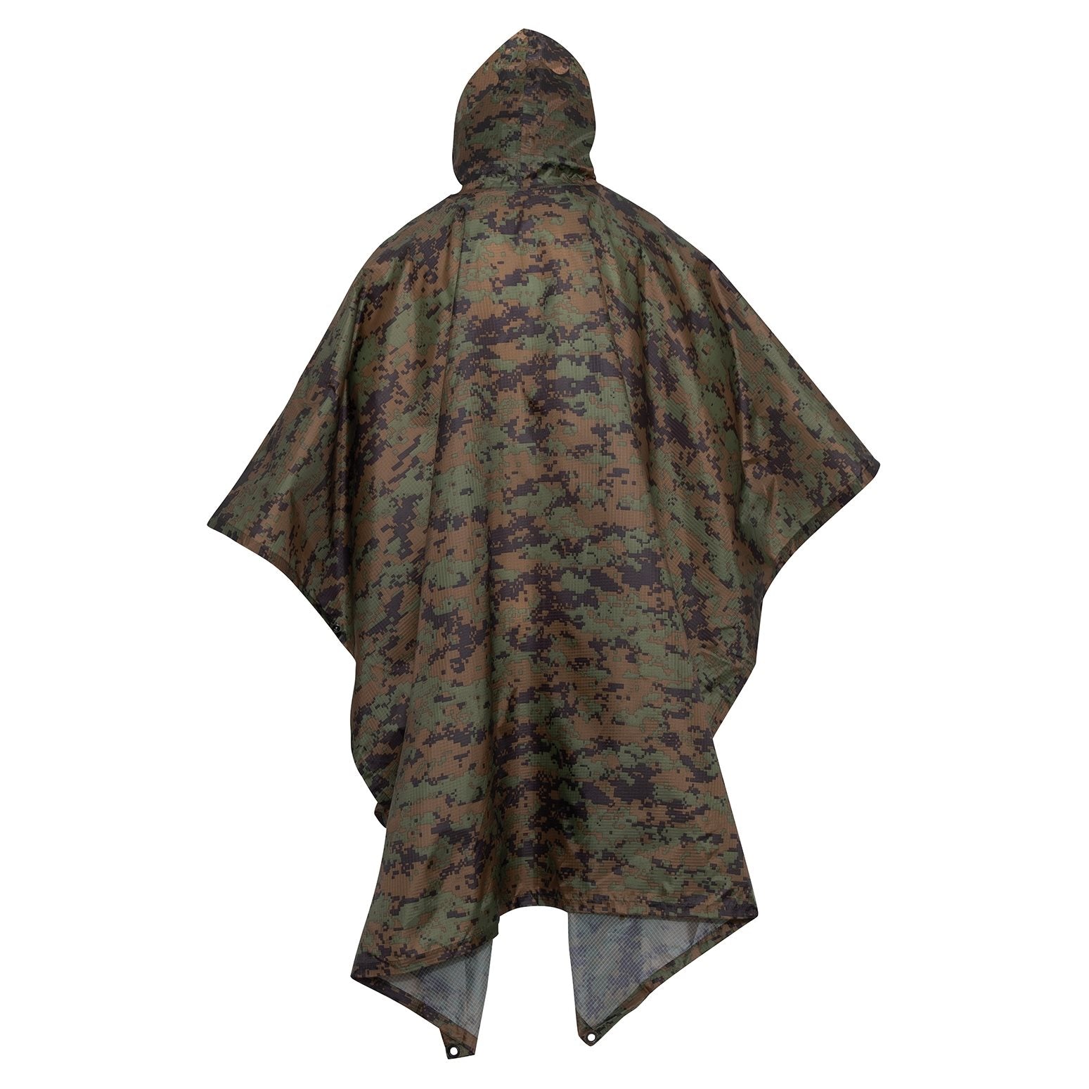 Poncho US rip-stop 140 x 225 cm Digital Woodland, impermeable con capucha