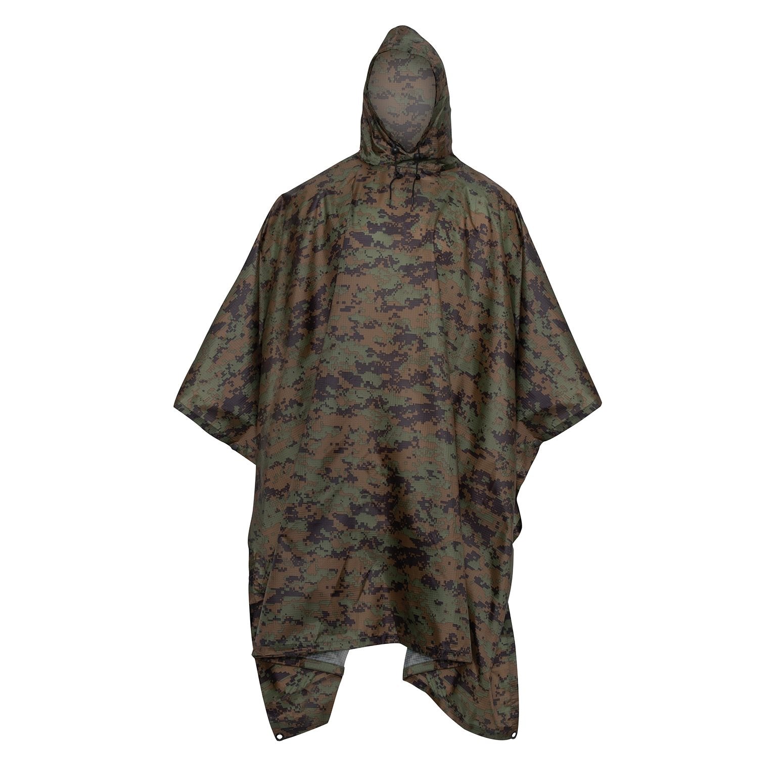 Poncho US rip-stop 140 x 225 cm Digital Woodland, impermeable con capucha