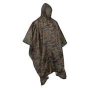 Poncho US rip-stop 140 x 225 cm Digital Woodland, impermeable con capucha