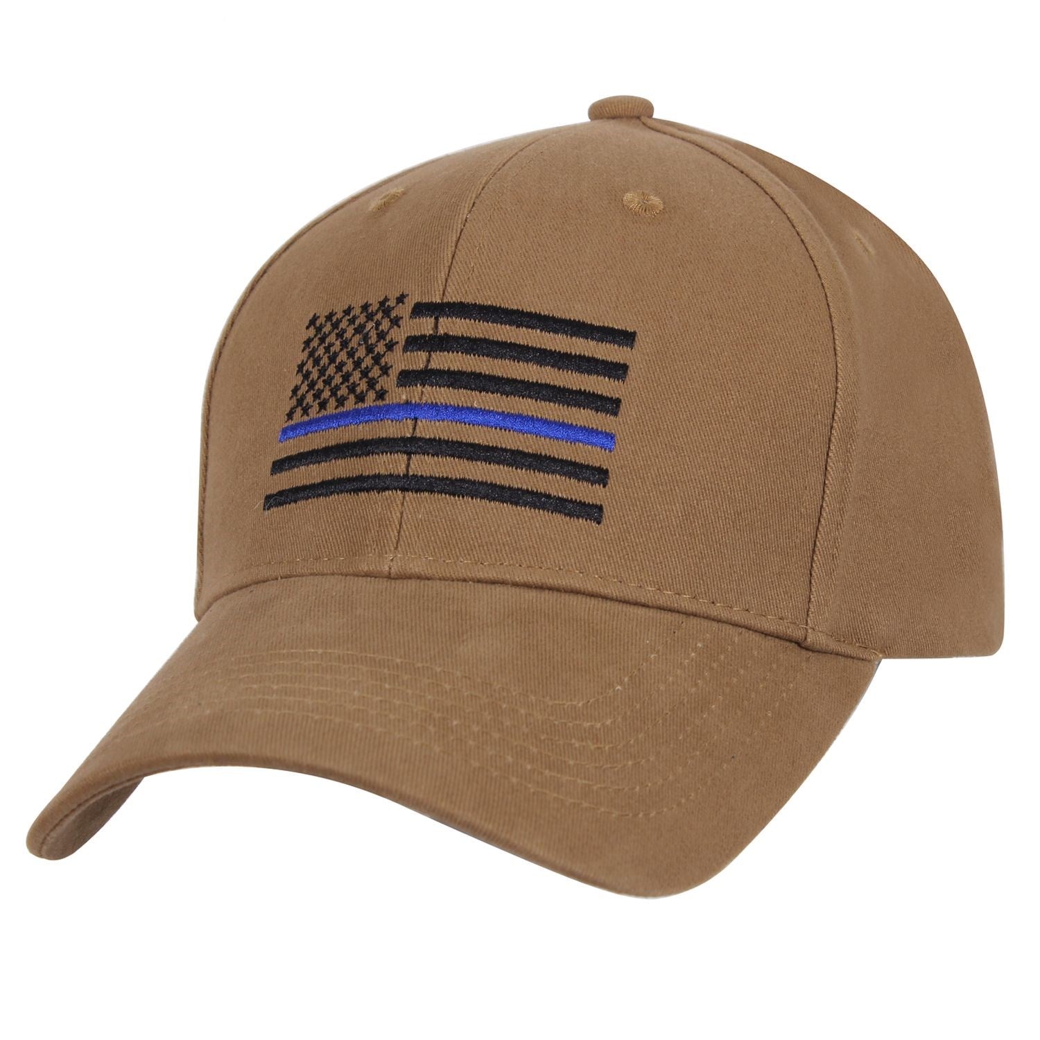 Gorra de béisbol COYOTE con bandera USA y línea azul, bordado frontal y cierre de velcro