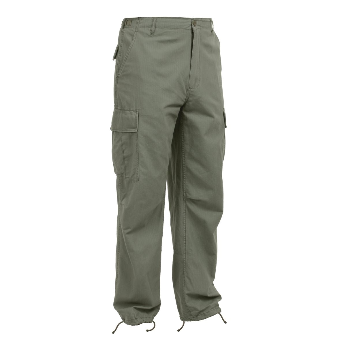 Pantalones verdes estilo Vietnam VAGE, lavado vintage, 100% algodón
