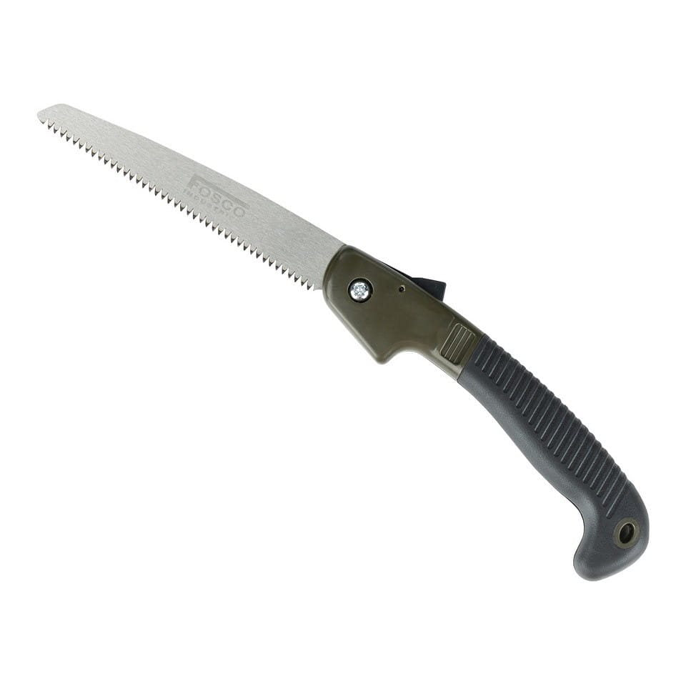 Sierra plegable de bolsillo POCKET con hoja de acero 65Mn y mango ABS+TPR, orificio para cordón