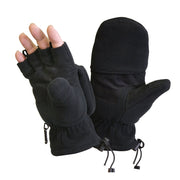 Guantes SNIPER convertibles sin dedos/manopla, forro fleece, color negro