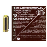 Cartuchos de pimienta PV SUPRA PFEFFER 9 mm P.A., pack de 10 unidades