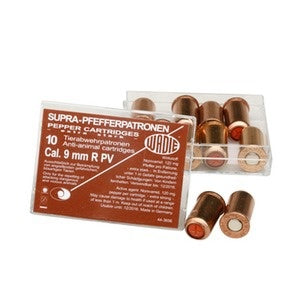 Cartucho de gas pimienta R PV SUPRA PFEFFER 9 mm, pack de 10 unidades