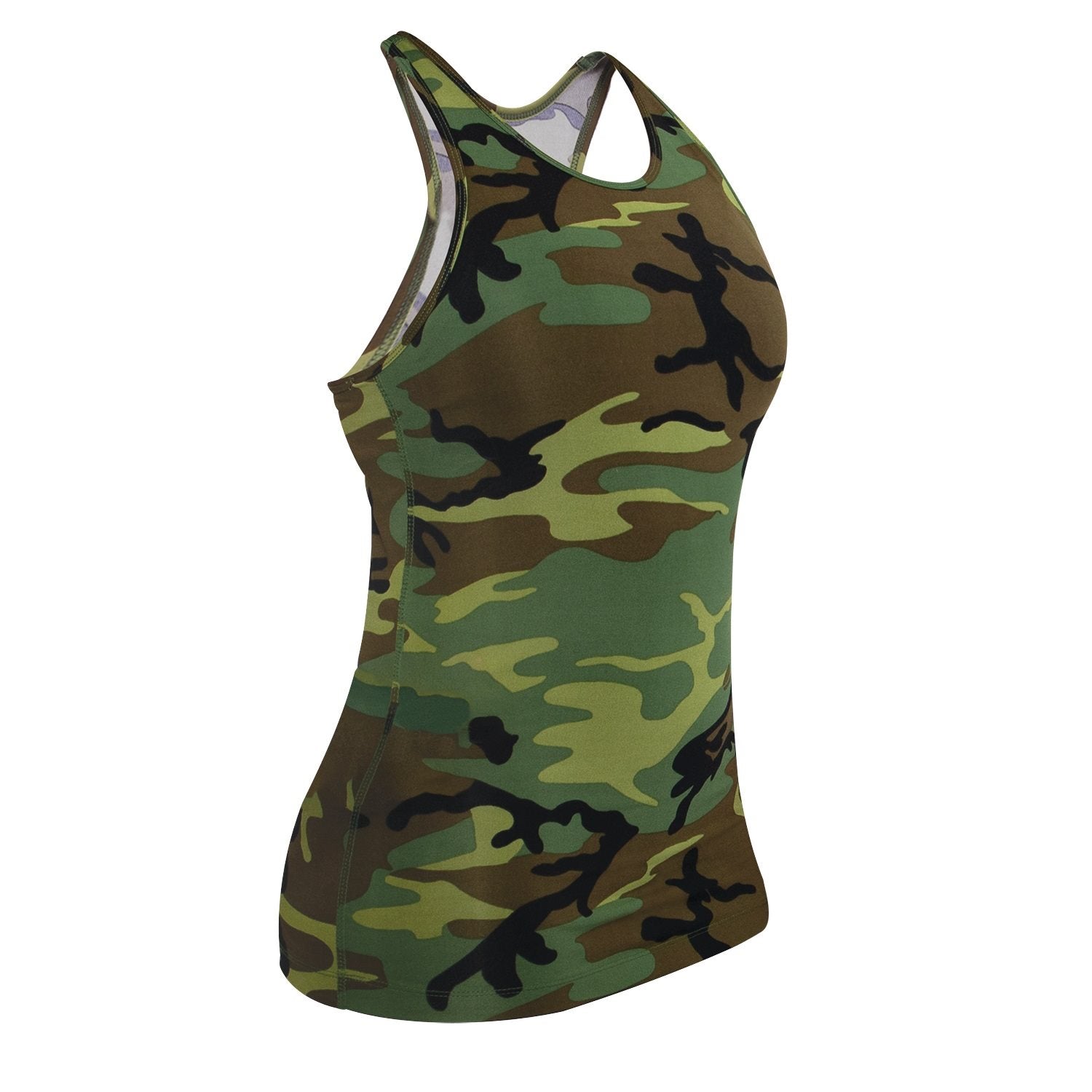 Top deportivo mujer WORKOUT WOODAND en tejido técnico 90% poliester 10% spandex que evacua el sudor y seca rapido