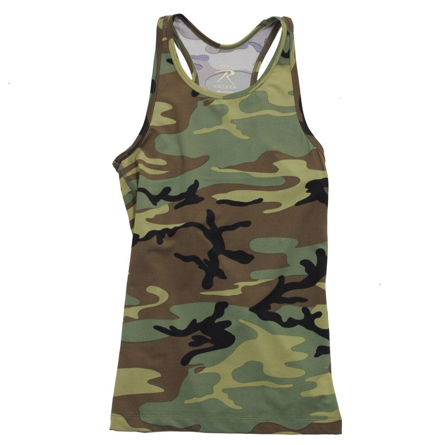 Top deportivo mujer WORKOUT WOODAND en tejido técnico 90% poliester 10% spandex que evacua el sudor y seca rapido