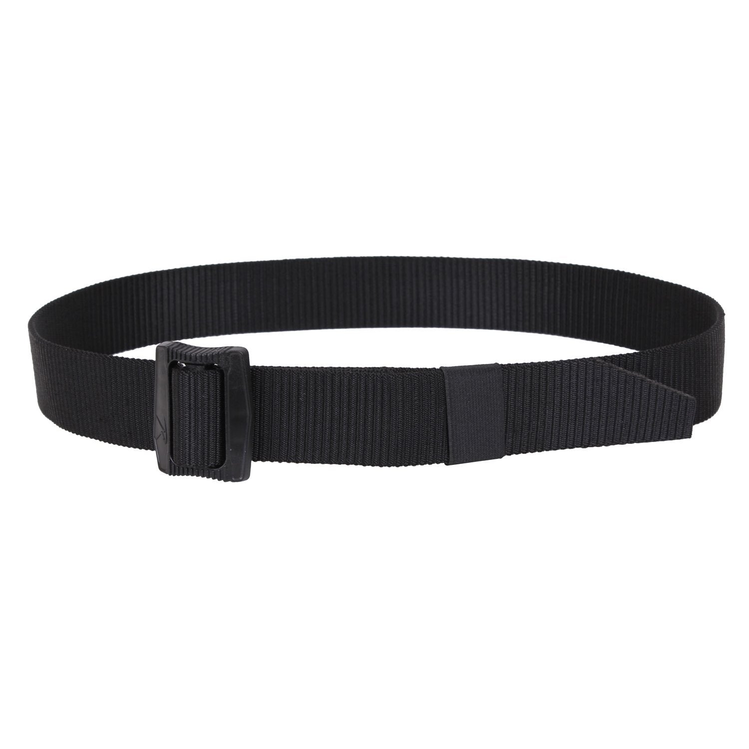 Cinturón BDU DEUXE negro de nylon con hebilla pasante de plástico, ancho 3,8 cm