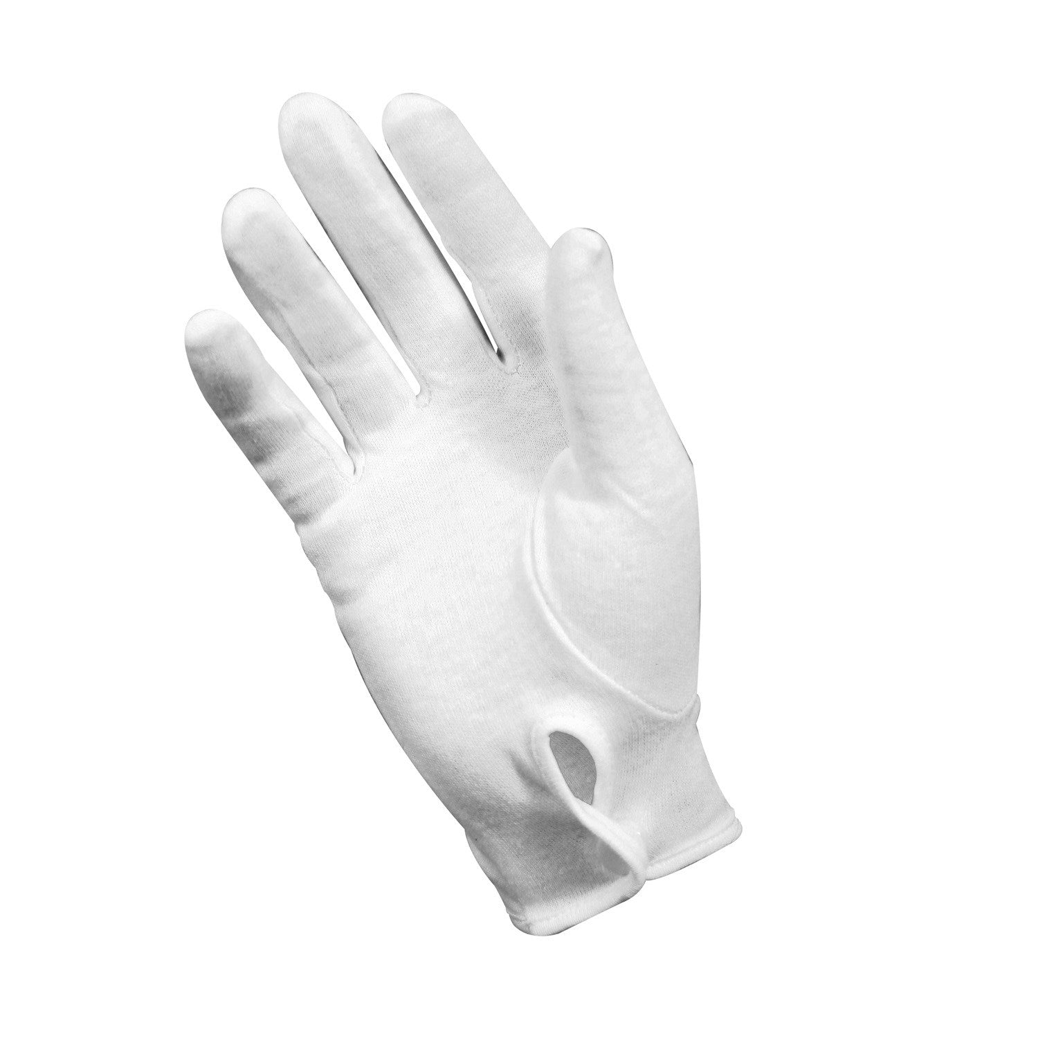 Par de guantes blancos de algodon para uniforme ceremonial, vista delantera
