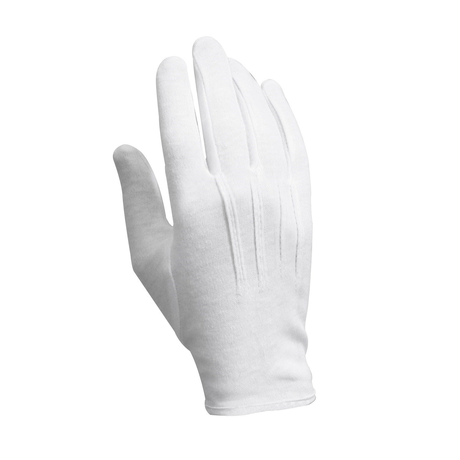 Par de guantes blancos de algodon para uniforme ceremonial, vista delantera