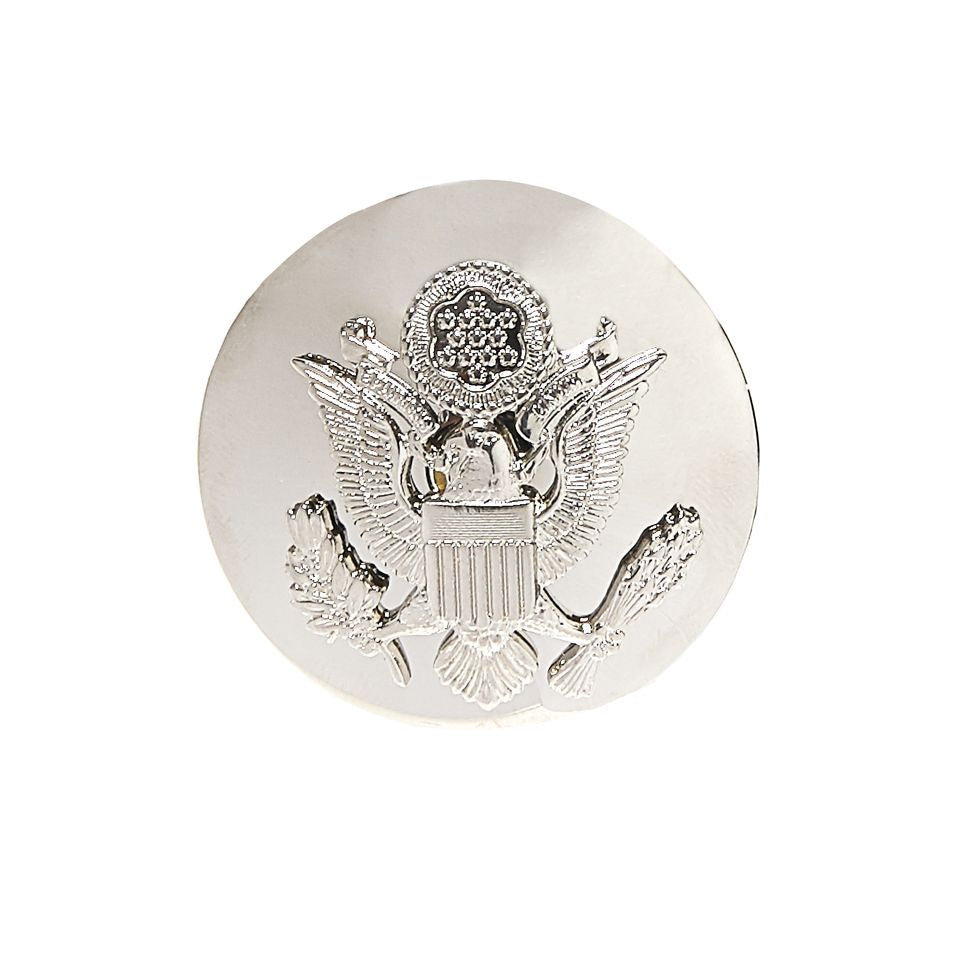 Insignia de gorra US Air Force Officer en metal plateado, 3,2 x 2,9 cm, base 3,8 cm