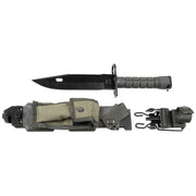 Bayoneta MFH estilo US M9, longitud total 32 cm y hoja 19 cm, funda de plástico con revestimiento de nylon