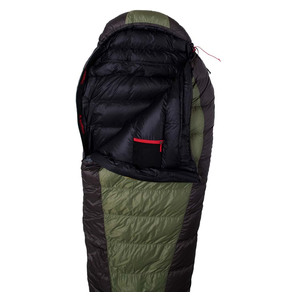 Saco de plumón VIKING 600 verde-negro 180 cm con cremallera izquierda