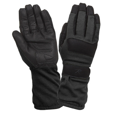 Guantes GRIPLAT resistentes al calor negros, combinación de cuero y material resistente al calor con nudillos reforzados