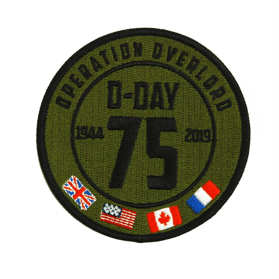 Set de 4 parches redondos de 83 mm por el 75.º aniversario del Día D (Operación Overlord)
