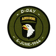 Parche redondo D-DAY 101st Airborne, conmemorativo del desembarco en Normandía, diámetro aprox. 83 mm