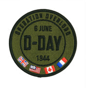 Parche D-DAY 1944 redondo conmemorativo para coser, 83 mm