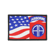 Parche bordado 82nd Airborne con bandera de EE. UU. e insignia, tamaño aprox. 5,9 x 8,9 cm