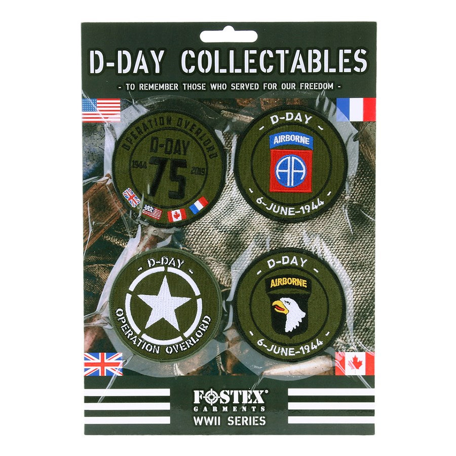 Set de 4 parches redondos de 83 mm por el 75.º aniversario del Día D (Operación Overlord)