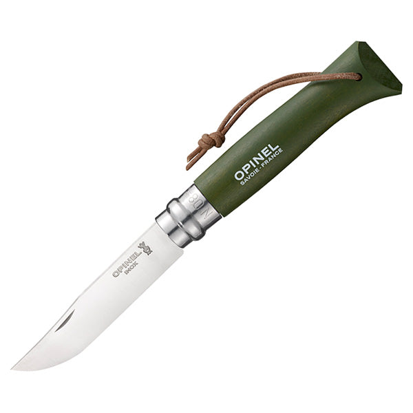 Navaja Opinel VRI Inox No.08 khaki/verde, hoja de acero inoxidable y mango ergonómico