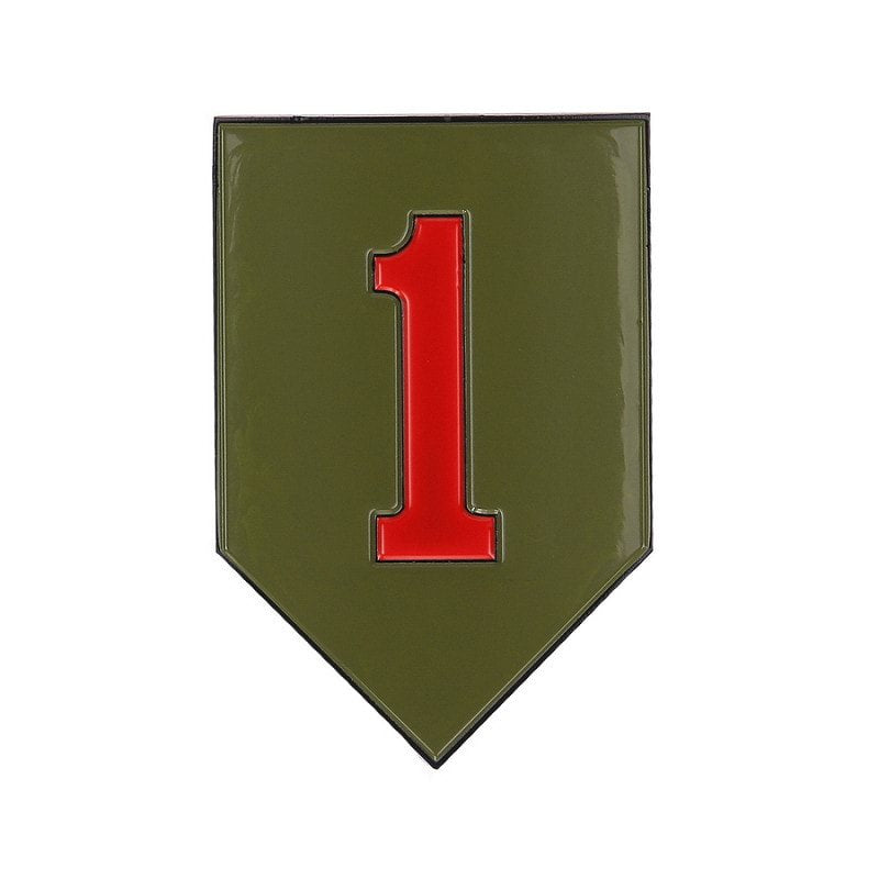 Insignia metálica US 1st Infantry Division en acero con adhesivo para fijación