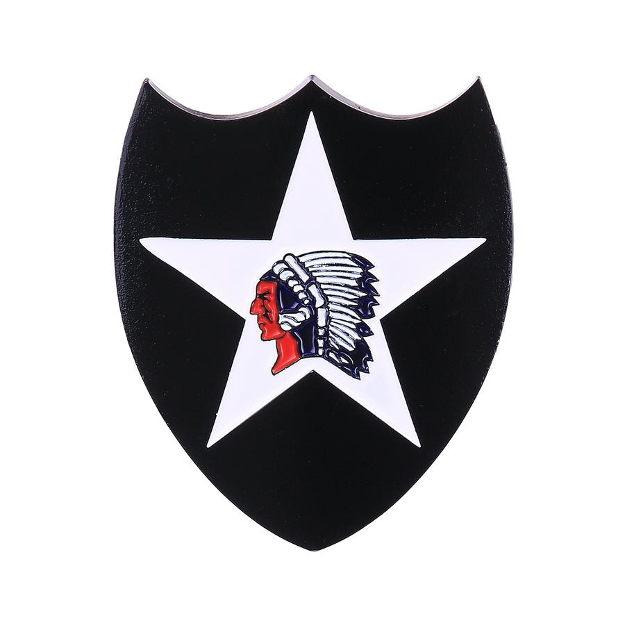 Insignia metálica US 2nd Infantry Division con adhesivo