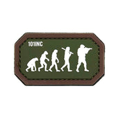 Parche AIRSOFT EVOLUTION 3D PVC verde y marrón con velcro, 5,8 x 3,3 cm