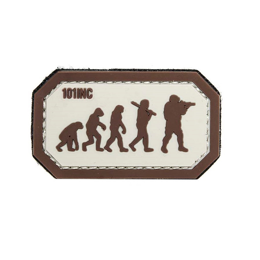 Parche AIRSOFT EVOLUTION 3D PVC verde y marrón con velcro, 5,8 x 3,3 cm
