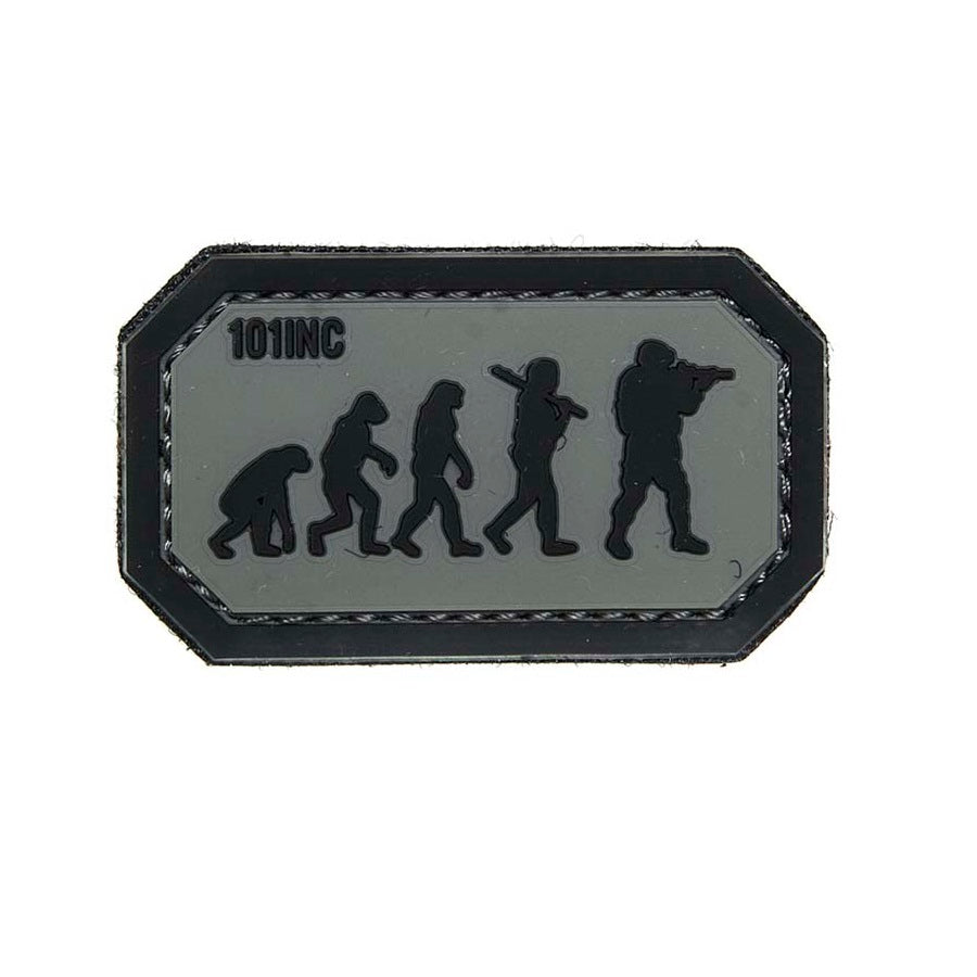 Parche AIRSOFT EVOLUTION 3D PVC verde y marrón con velcro, 5,8 x 3,3 cm