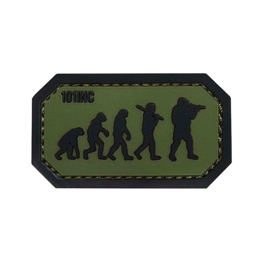 Parche AIRSOFT EVOLUTION 3D PVC verde y marrón con velcro, 5,8 x 3,3 cm