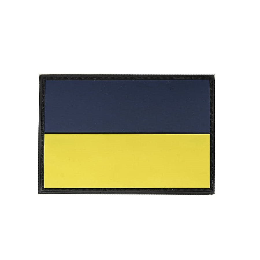 Parche plástico con bandera de Ucrania, 8x5 cm, reverso con velcro