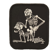Parche bordado con dos esqueletos, aprox. 7,8 x 6,6 cm, para coser