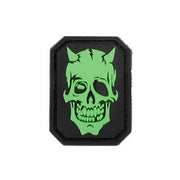 Parche PVC 3D 'Devil' con motivo de calavera, aproximadamente 4 x 5 cm