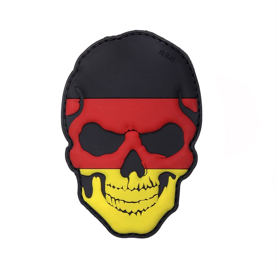 Parche 3D de plástico en forma de calavera con velcro, aprox. 9 x 5 cm