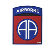 Parche 3D plástico Airborne 82nd de colores con velcro, aprox. 9 x 7 cm