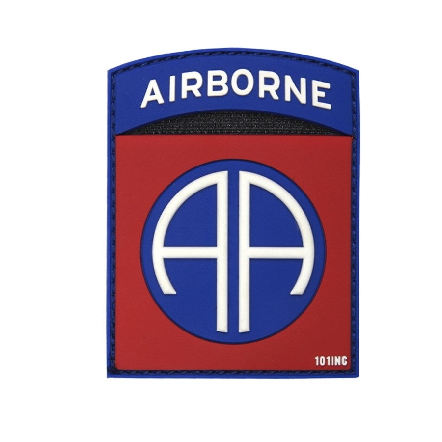 Parche 3D plástico Airborne 82nd de colores con velcro, aprox. 9 x 7 cm