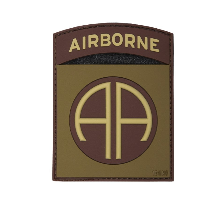 Parche 3D plástico Airborne 82nd de colores con velcro, aprox. 9 x 7 cm