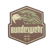 Parche Bundeswehr de plástico con velcro, color marrón, 8,5 x 8,5 cm
