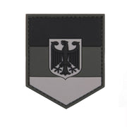 Parche plástico 3D con escudo y águila BW gris-negro 5,5 x 6,8 cm