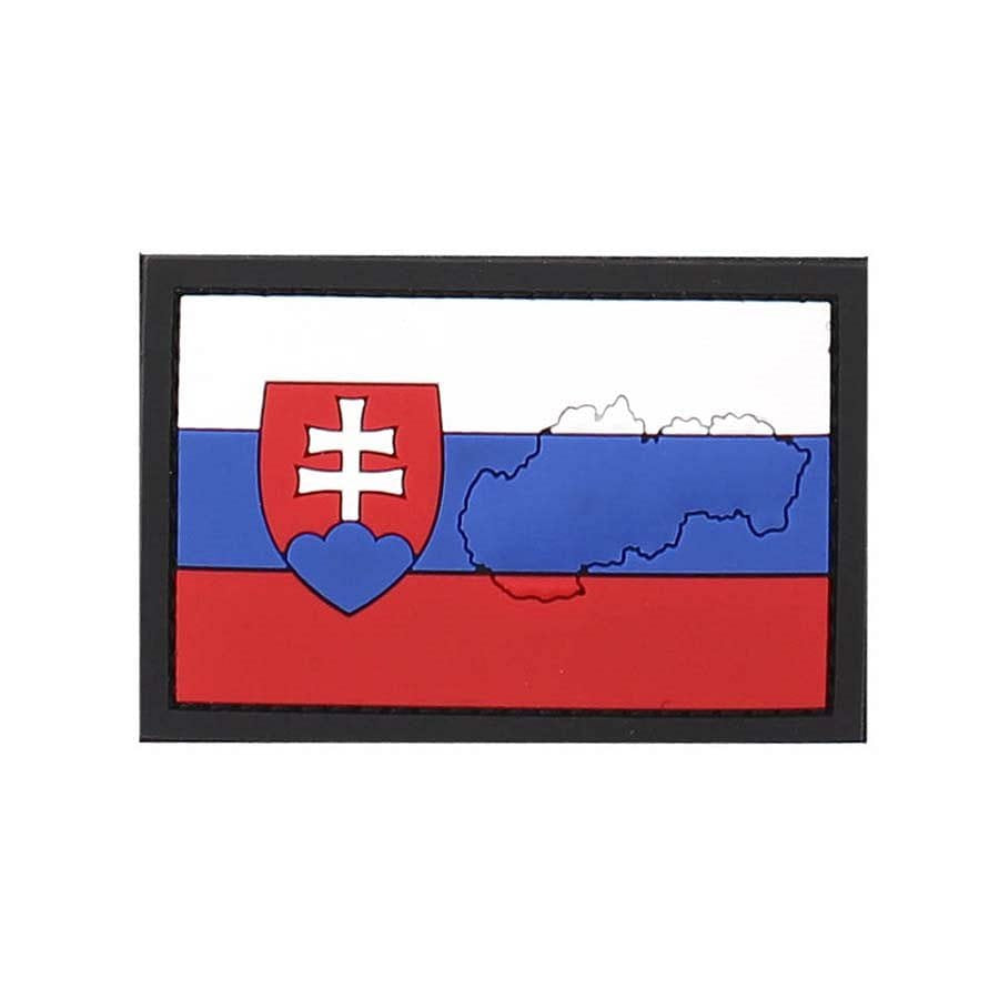 Parche 3D de plástico SLOVENSKO con velcro, contorno del país, 7,3 x 4,8 cm