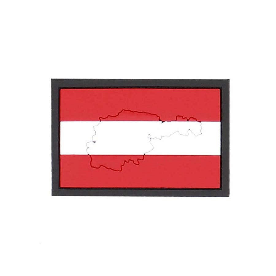 Parche 3D plástico Austria con contorno y velcro 7,3 x 4,8 cm