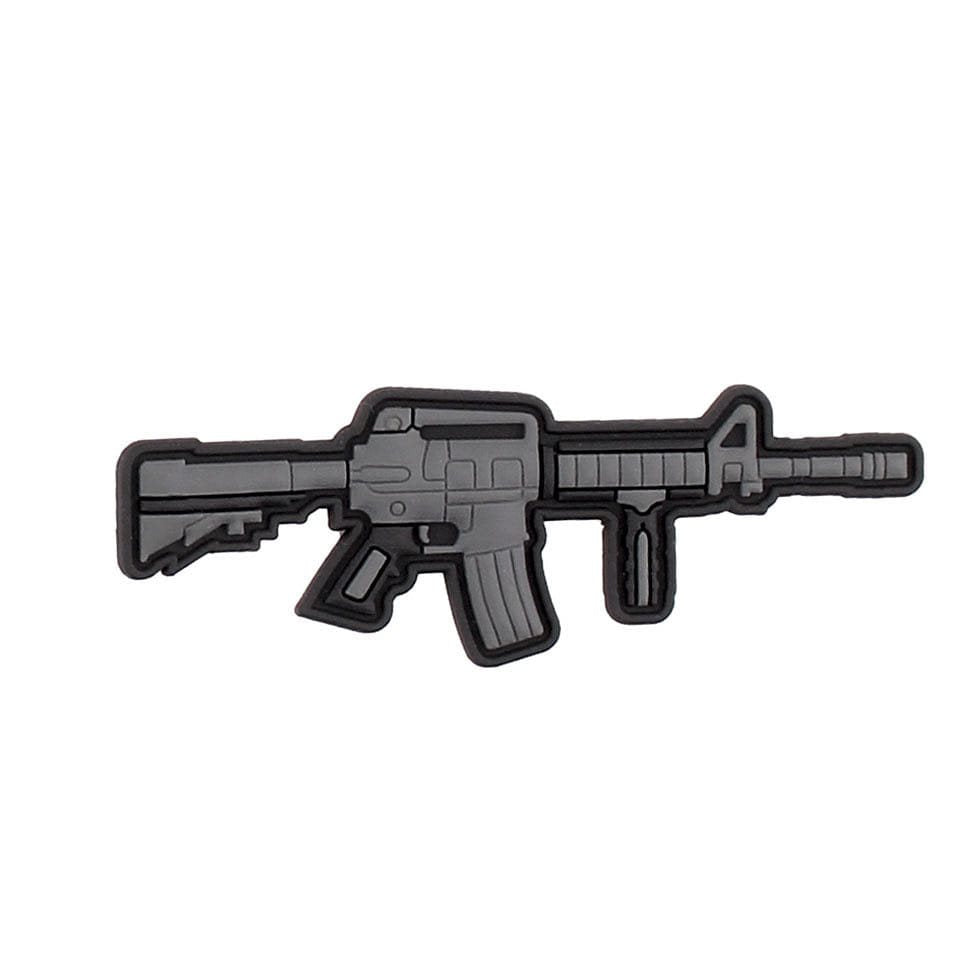 Parche 3D de plástico con velcro, diseño M4/AR-15, 8,3 x 2,8 cm