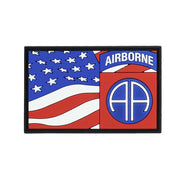Parche 3D plástico 82nd Airborne con bandera USA, aprox. 8,5 x 5,4 cm, con velcro