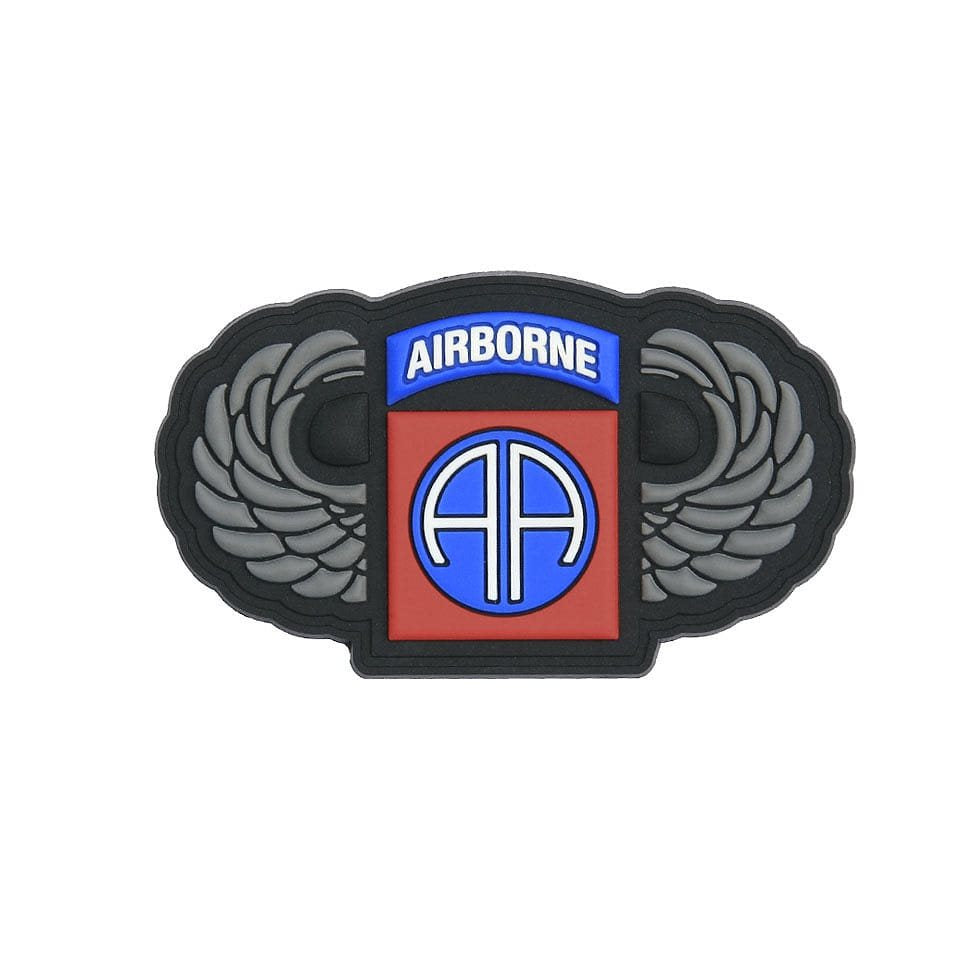 Parche 3D plástico 82nd Airborne con alas y velcro, aprox. 7 x 4 cm