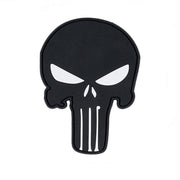Parche PUNISHER negro de plástico con velcro, tamaño aprox. 6,5 x 8,8 cm