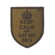 Parche 3D plástico KEEP CALM AND EAT MY BB'S, aprox. 9,8 x 8 cm, con velcro