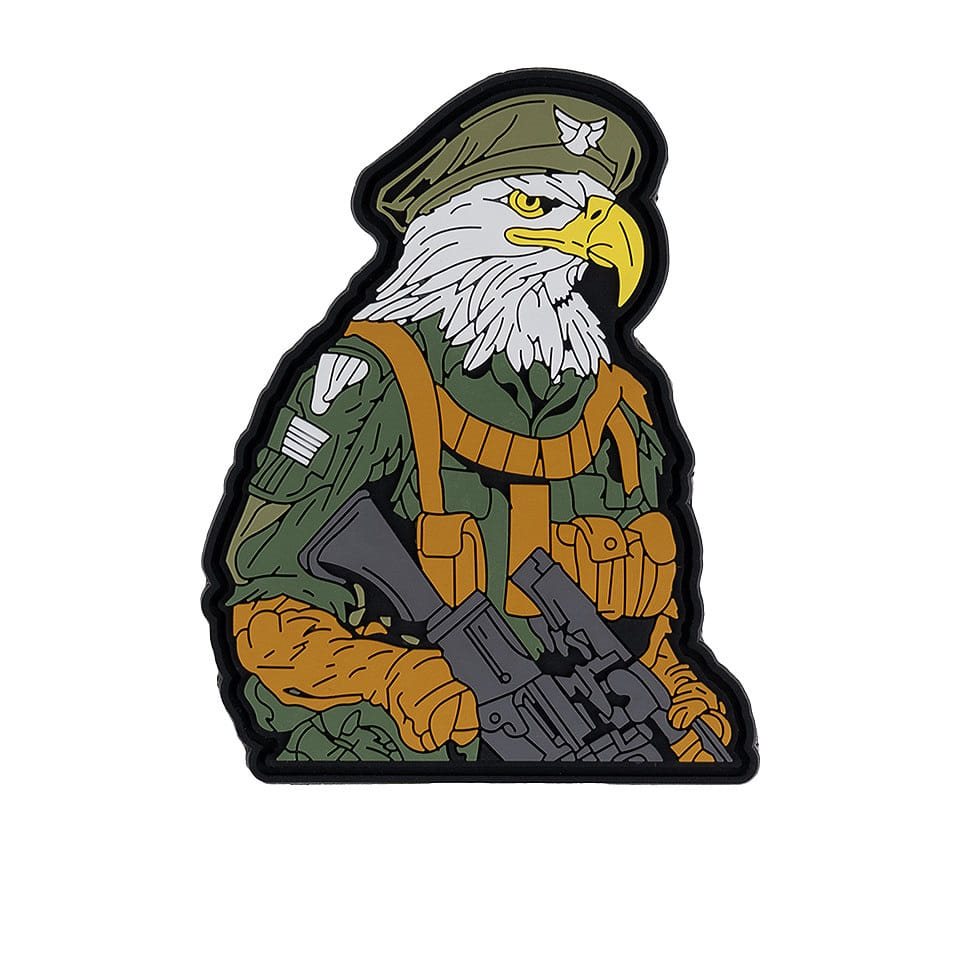 Parche 3D de plástico Dangerous Eagle tamaño 7 x 8,8 cm con velcro