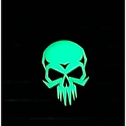 Parche de plástico 3D PSYCHO SKULL con velcro que brilla en la oscuridad, 5,9 x 7,9 cm
